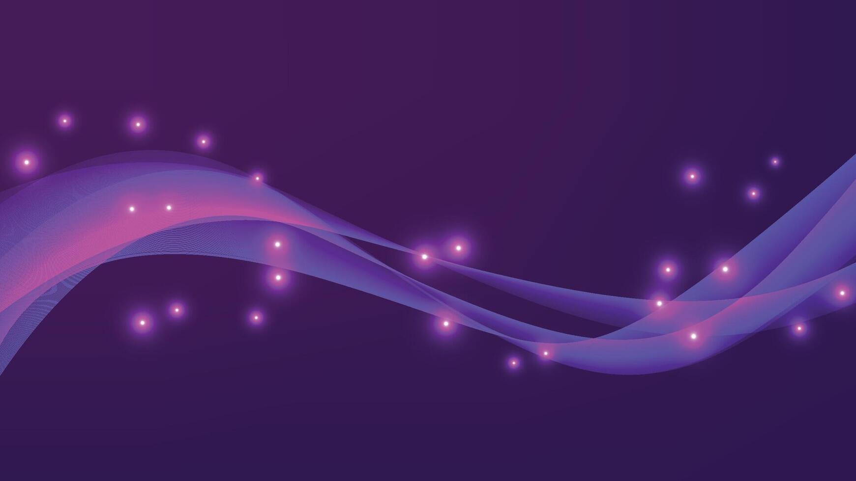 abstract purple background with flowing graphic wave and glowing light vector