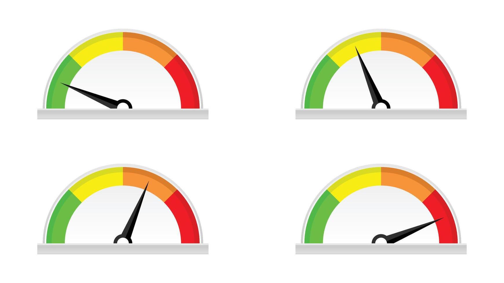 gauge measuring level pointer set isolated on white background vector