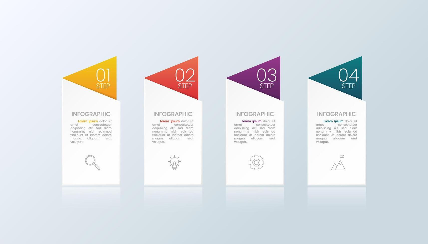 4 paper infographic with icon vector