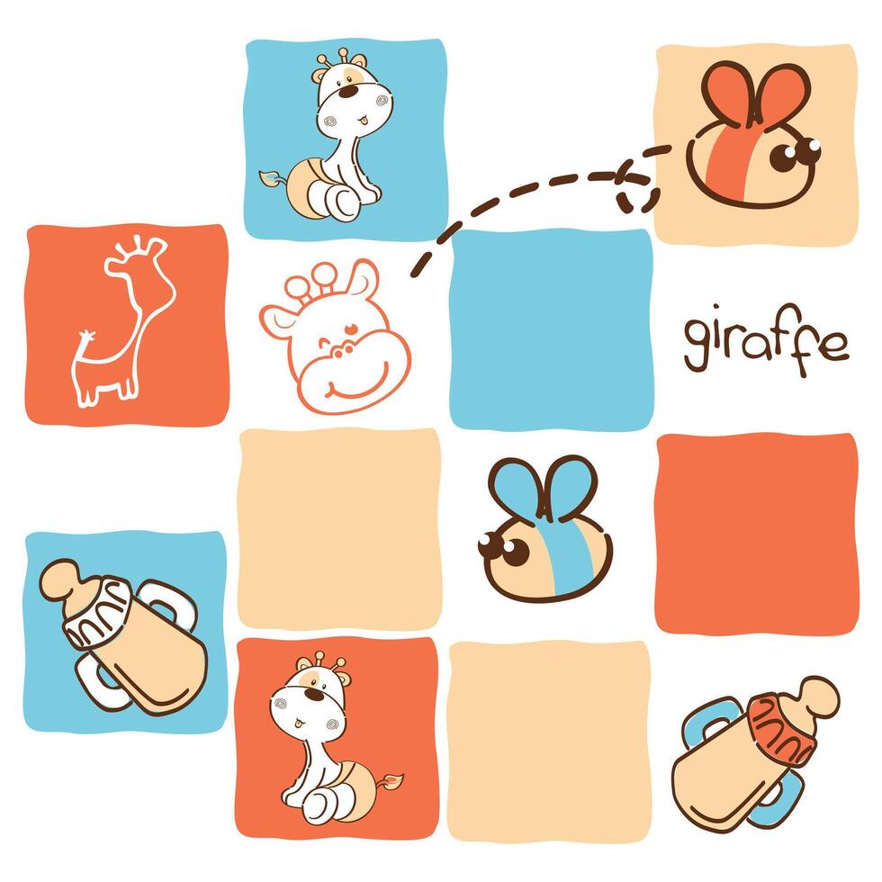 Baby Animals Matching Game vector