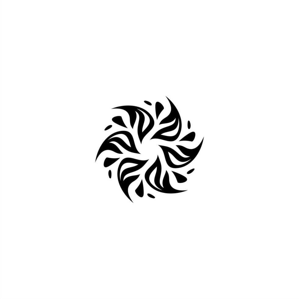 tribal sunburst logo, dynamic vortex pattern, abstract sun logo vector