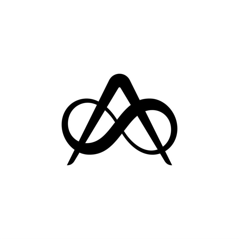 infinity A logo, abstract letter mark with endless loop, interconnected A unity and infinity vector