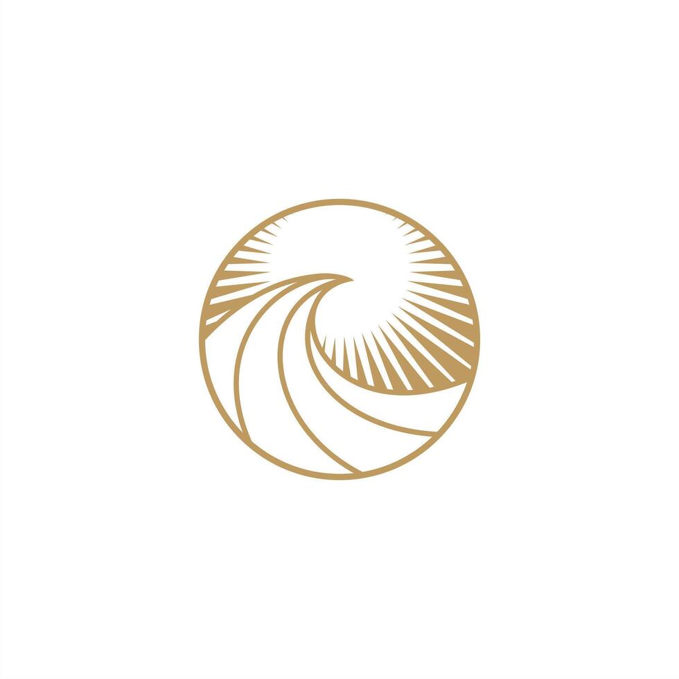 ocean wave logo, surfing wave icon, natural sea, water ripple vector