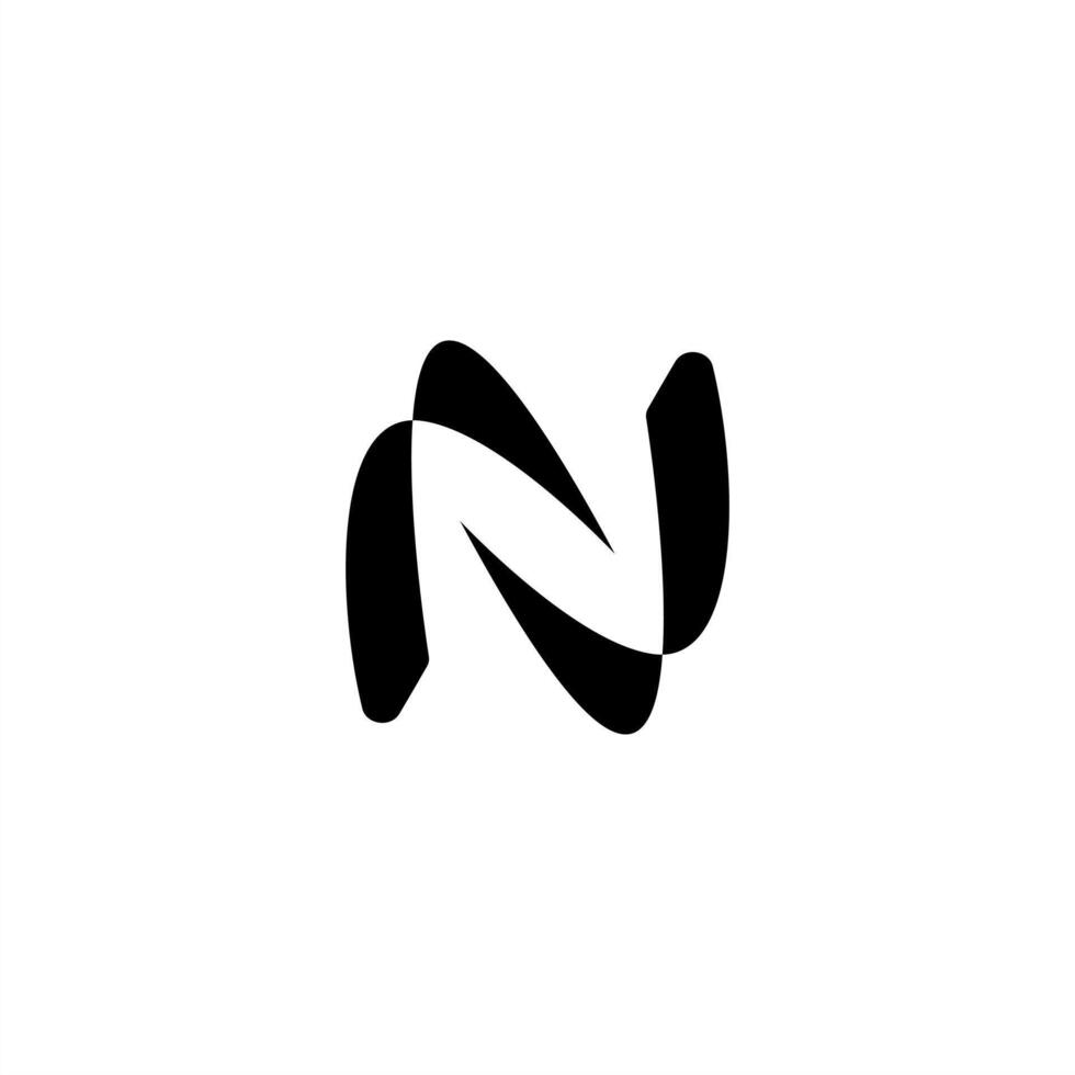 N letter abstract logo, modern minimalist icon, bold and dynamic symbol, sleek and sophisticated vector