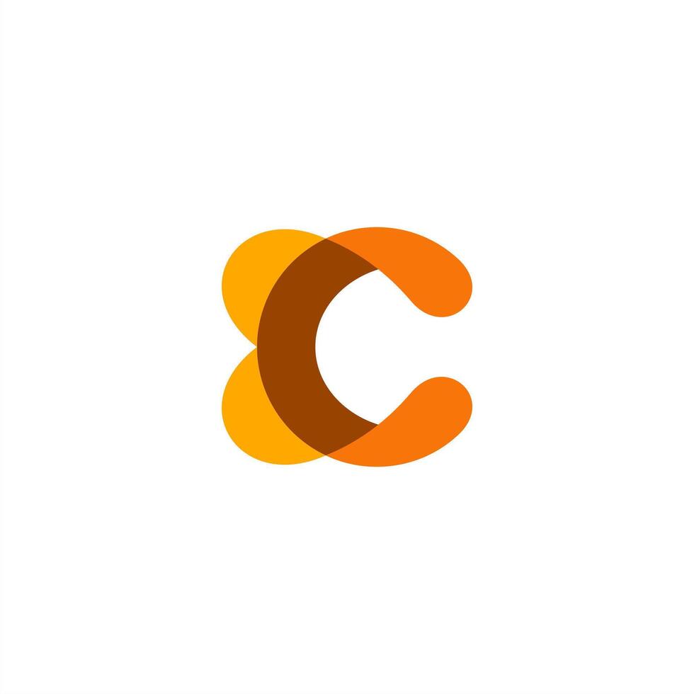 C letter logo, abstract creative overlapping shapes, organic C vector
