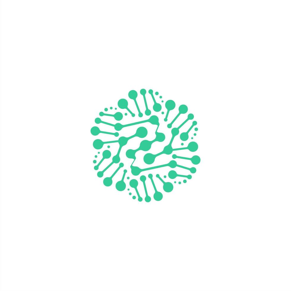 DNA logo abstract, green logo template vector