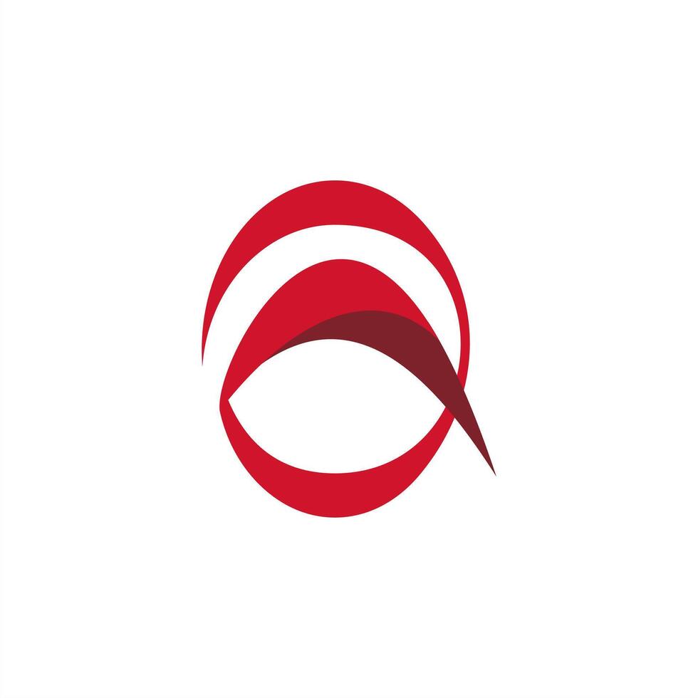 abstract Q letter logo, red color emblem icon vector