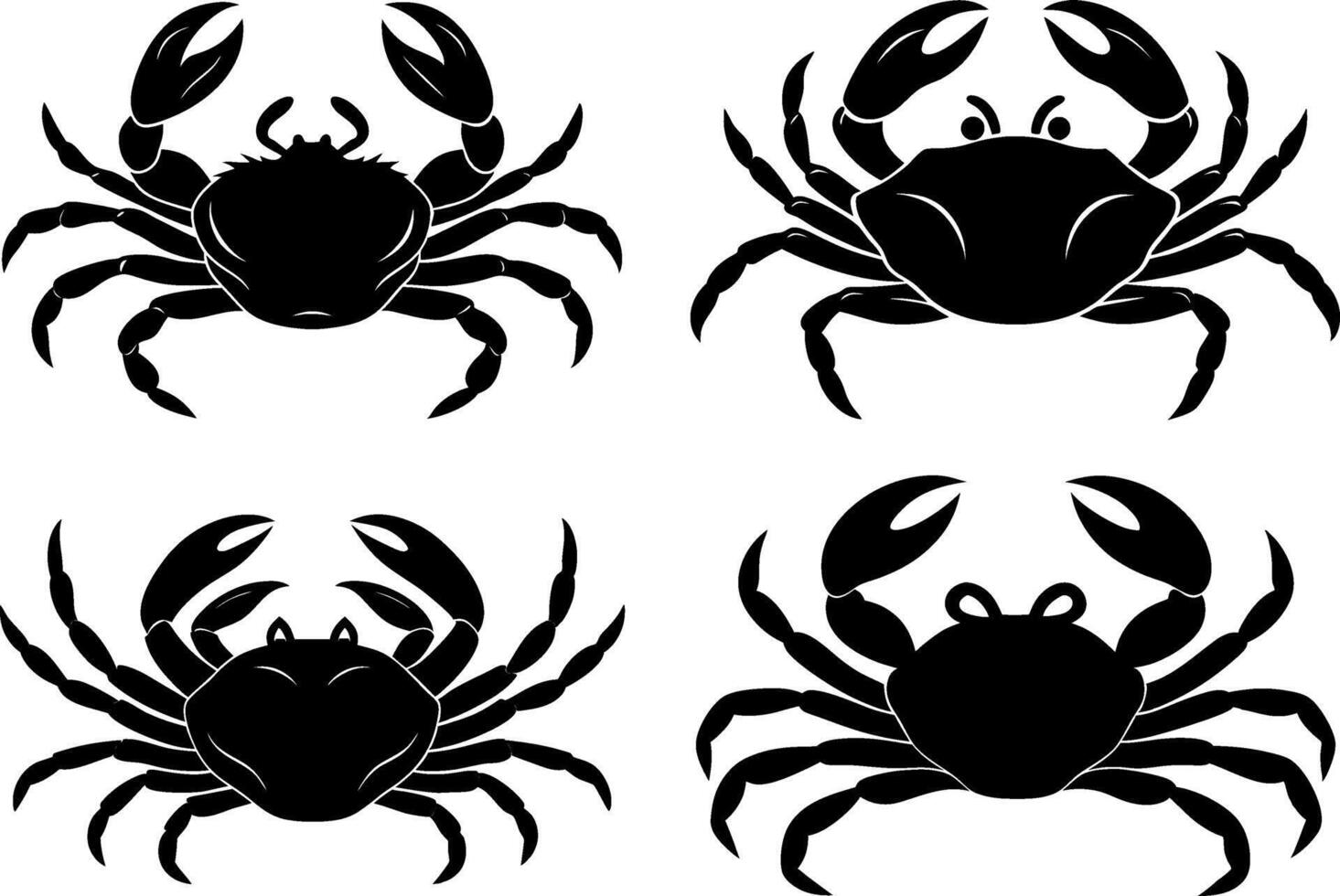 Crab silhouette. Logos. Crab isolated on gray background. crab illustration vector