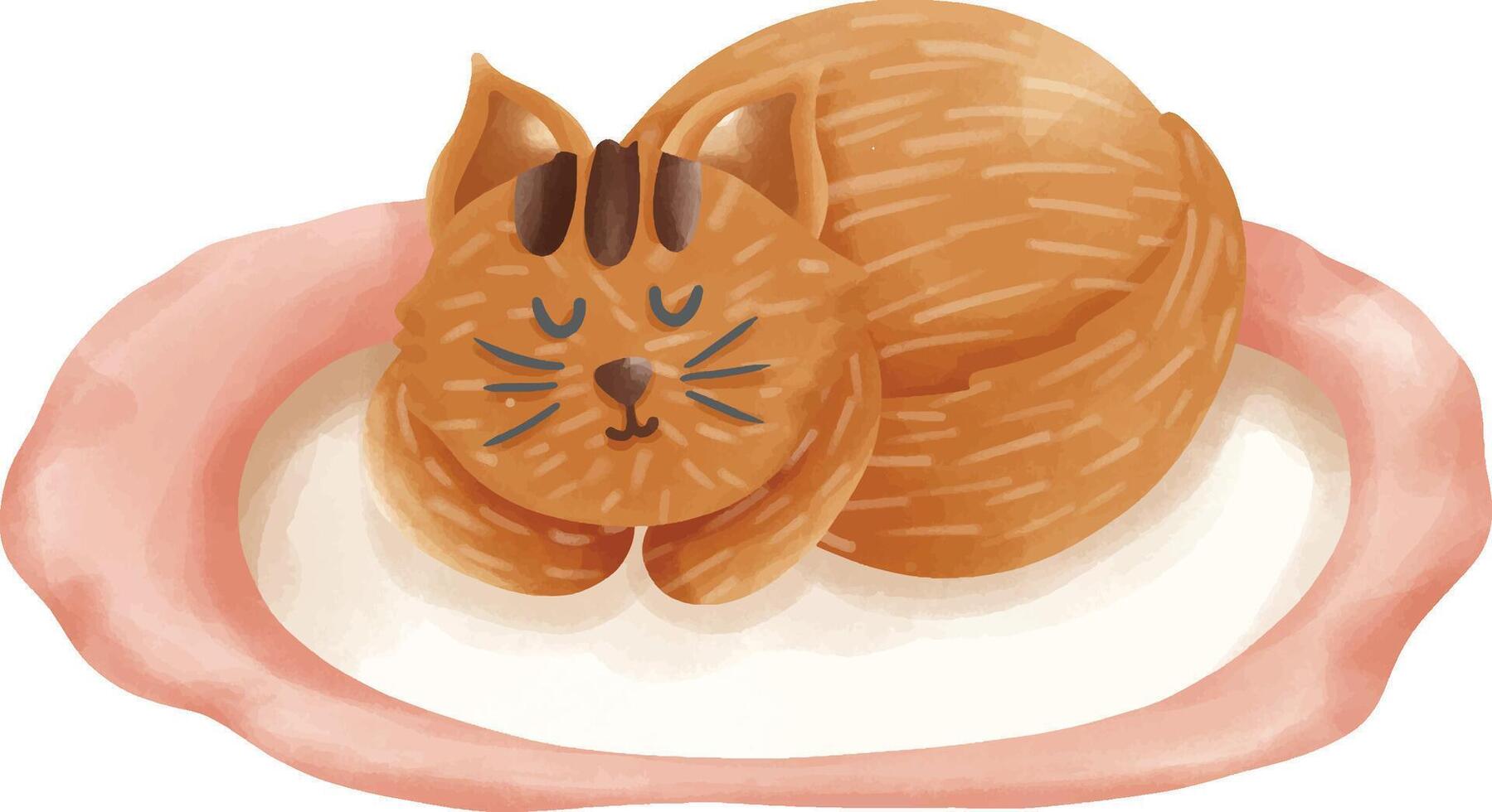 The kitten is taking a nap. vector