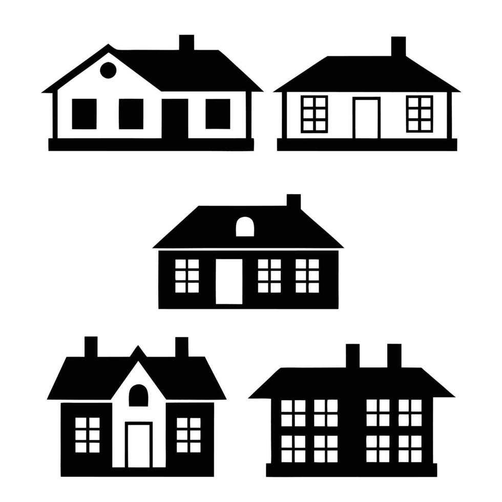 Urban Rooftops and Chimneys Silhouette Scene vector