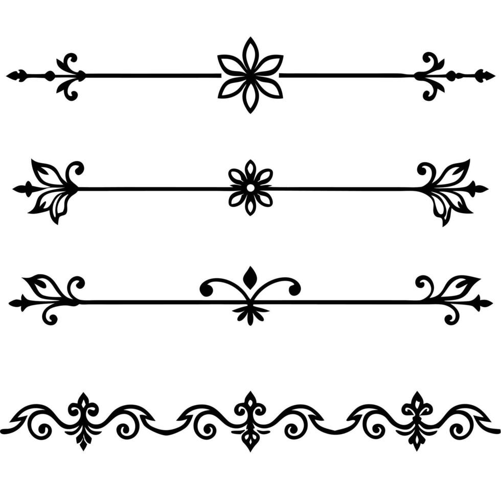 Symmetrical and Curvy Black Dividers vector