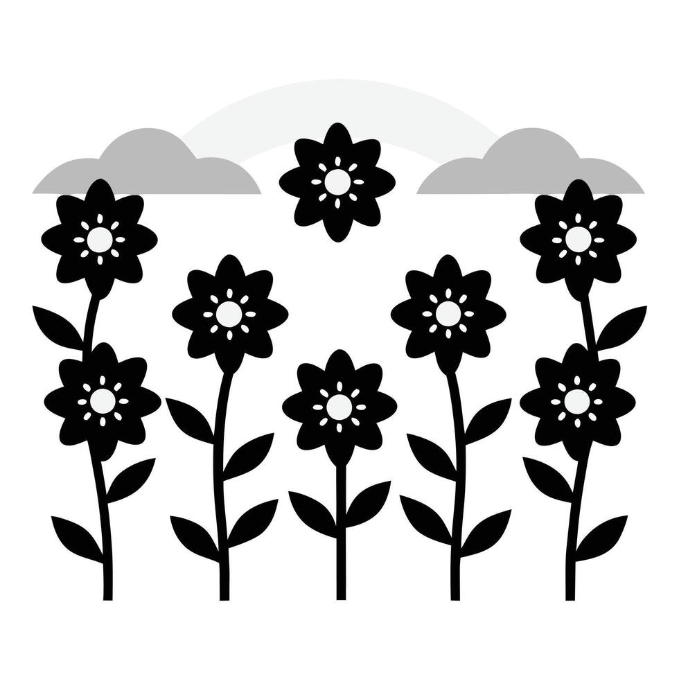 Modern Floral Outline Collection vector