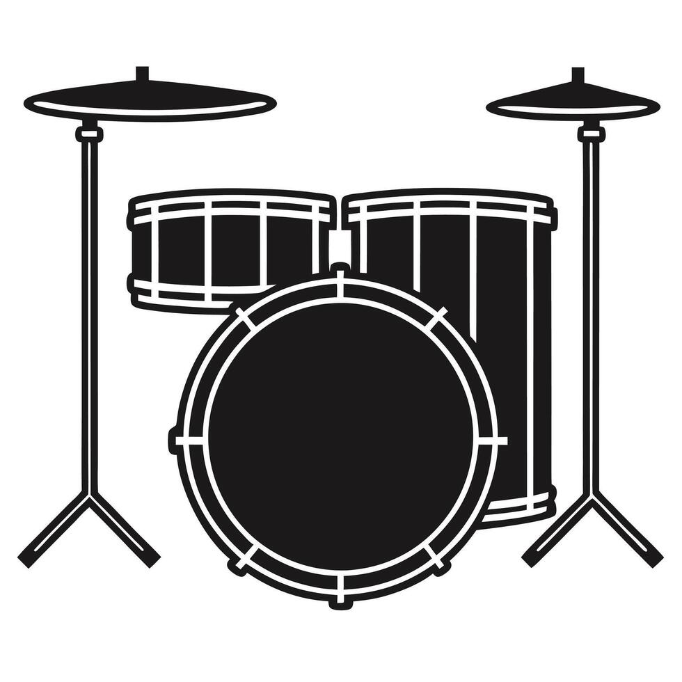 Black Drum Silhouettes Music and Rhythm Set vector