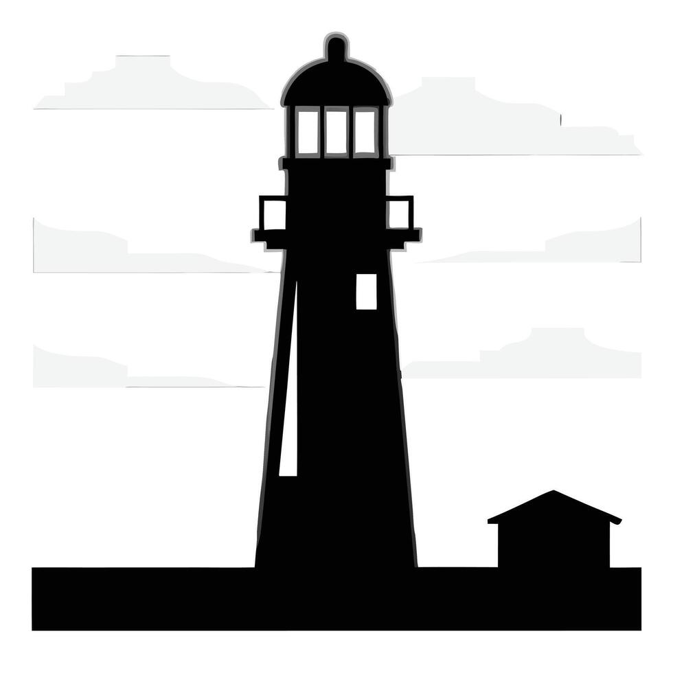 Lighthouse Tower Silhouette vector