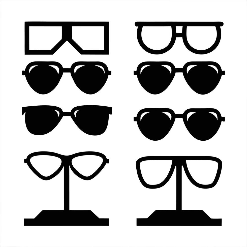Sunglasses Clipart Silhouette Bundle vector