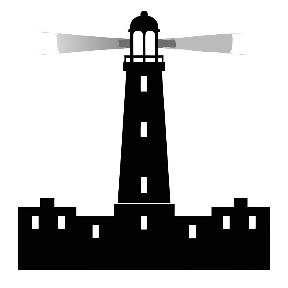 Lighthouse Landmark Silhouette Set vector