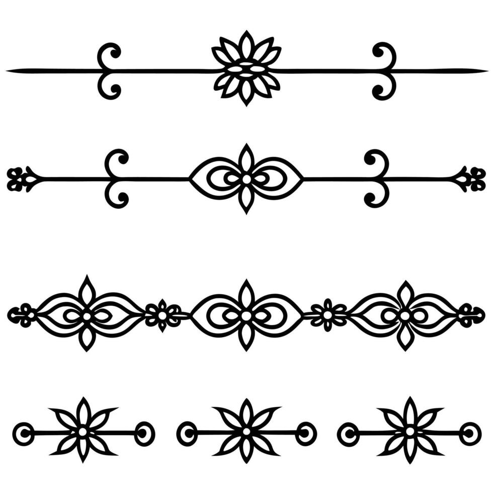 Ornamental Black Line Separators vector