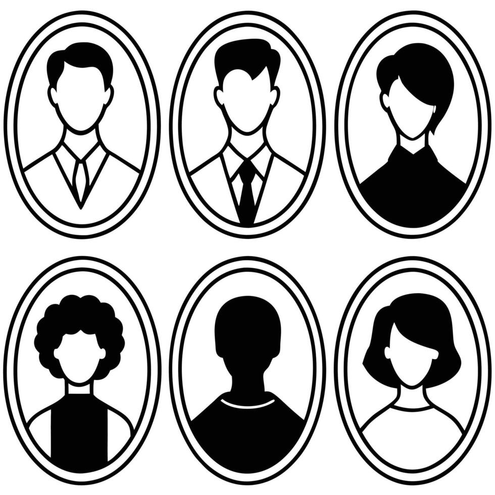 Classic Picture Frame Silhouettes vector