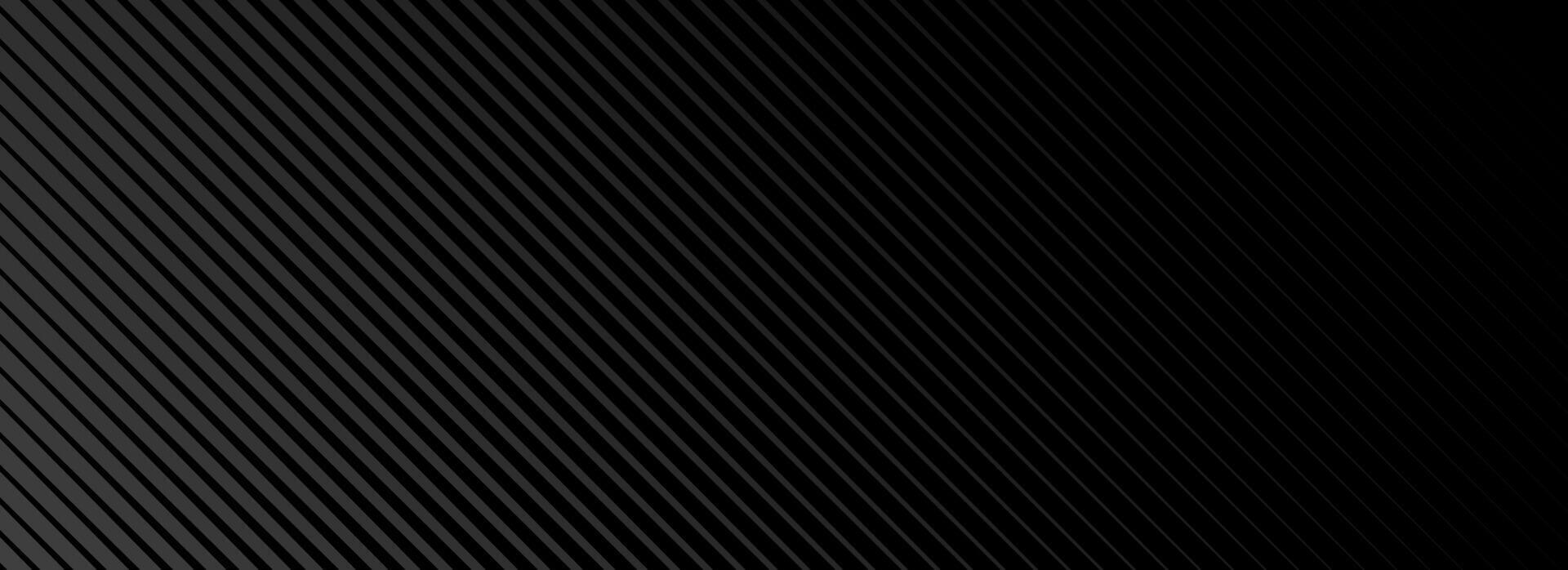 Black oblique straight line background. Elegant dark linear abstract wallpaper. Luxury striped gradient texture. Grey diagonal lines backdrop for flyer, banner, poster, presentation, cover vector