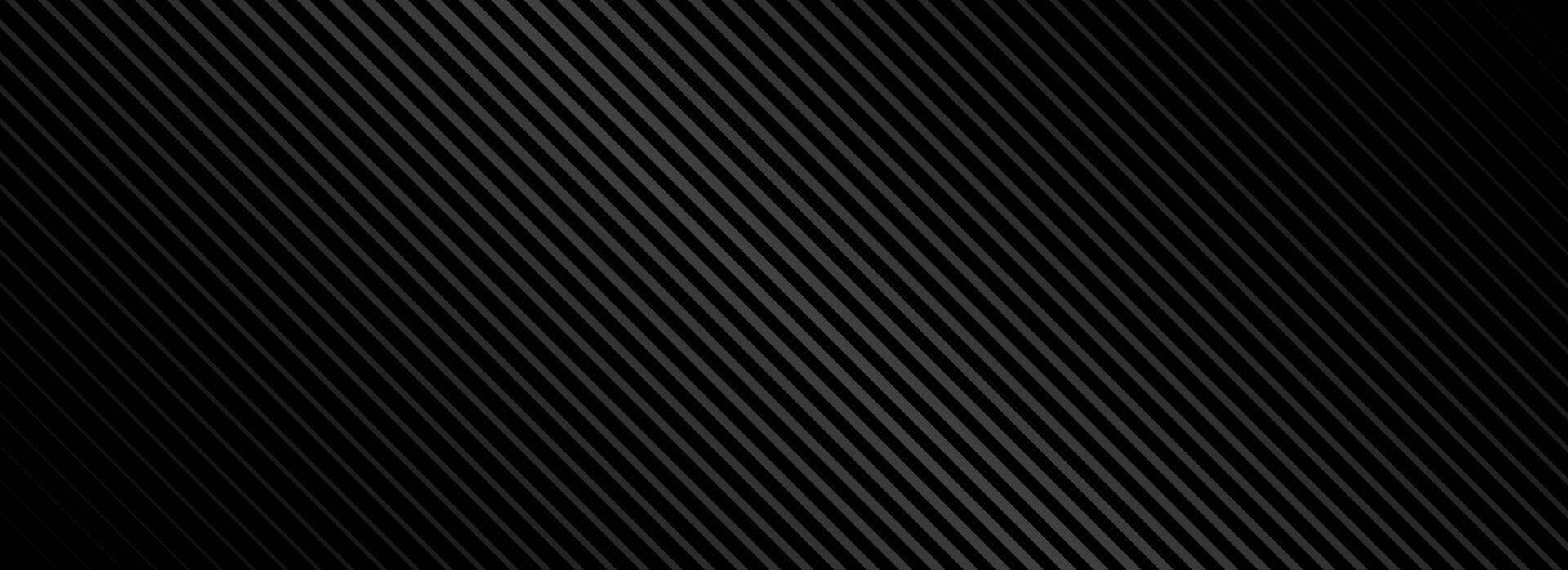 Black oblique straight line background. Elegant dark linear abstract wallpaper. Luxury striped gradient texture. Grey diagonal lines backdrop for flyer, banner, poster, cover, presentation. vector