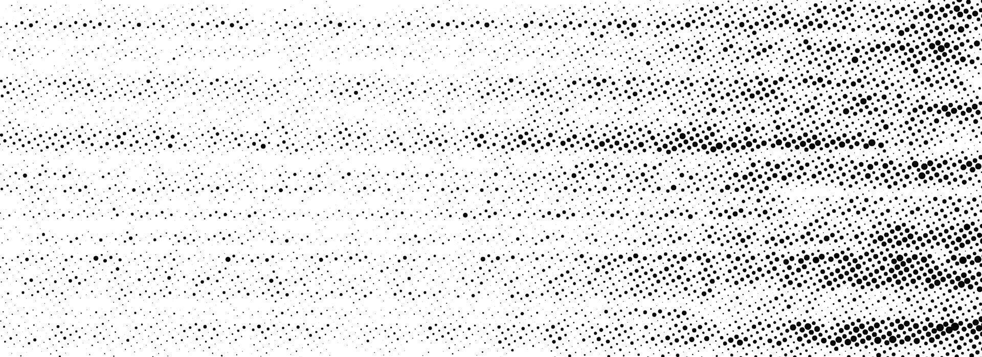 Grunge halftone scratched background. Fading grit noise texture. Dotted pop art sandy wallpaper. Retro pixelated backdrop. Anime or manga style comic overlay. Horizontal halfton template vector