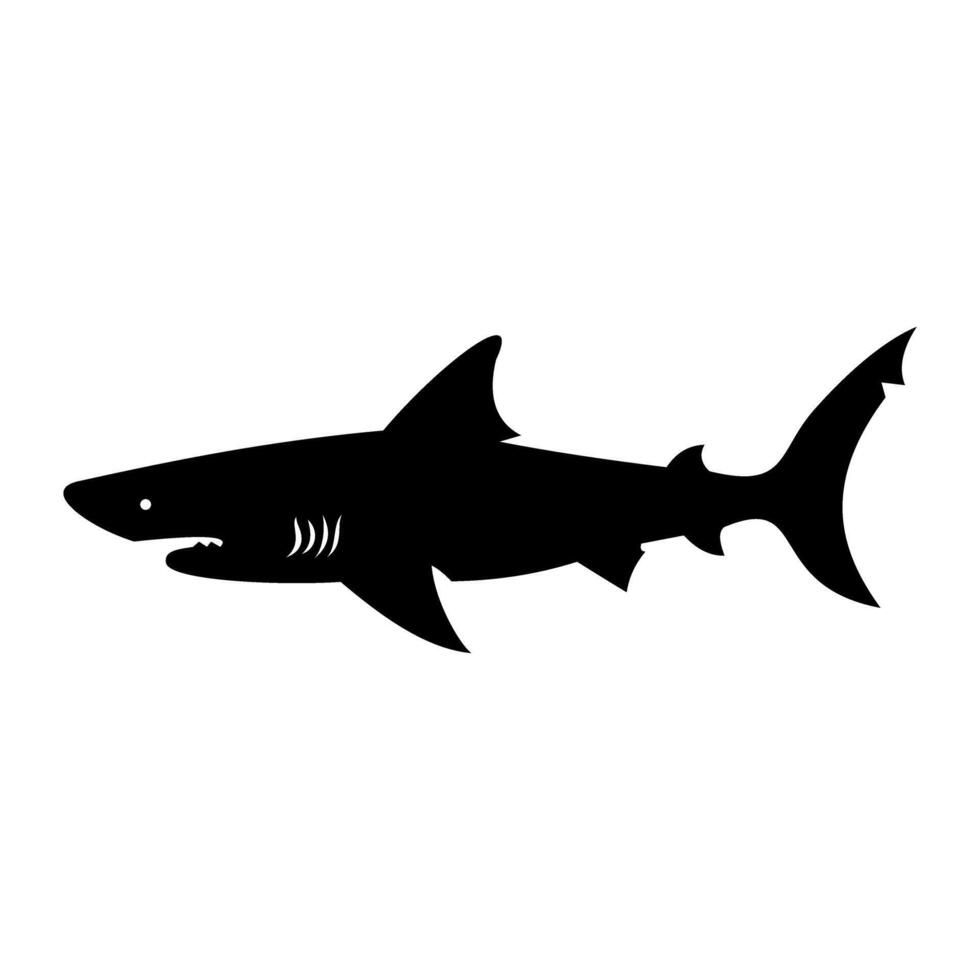 Black Shark silhouette illustration vector