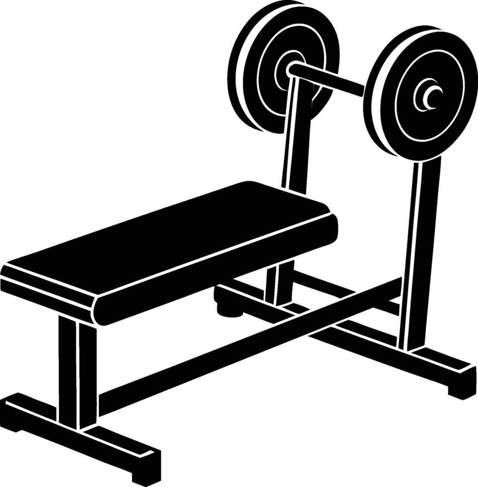 Weight Bench Silhouette Illustration for Fitness and Gym Designs vector