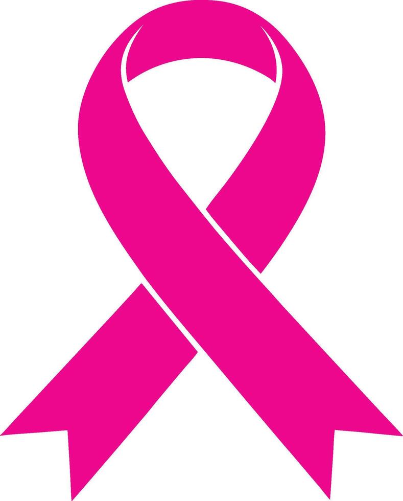 Classic Pink Ribbon Silhouette vector