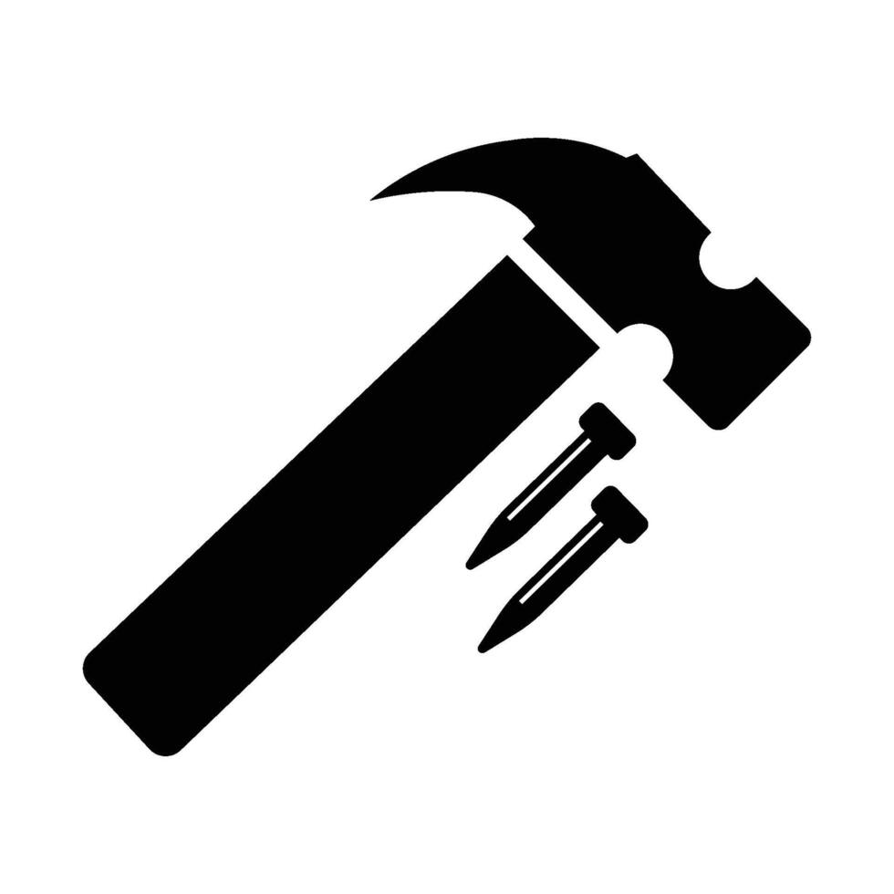 Hammer icon logo design template isolated illustration vector