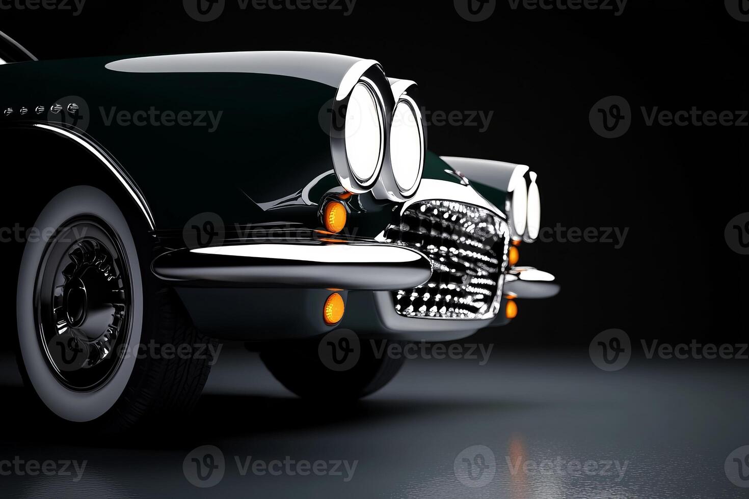 Classic car with unique front design highlights vintage automotive craftsmanship photo