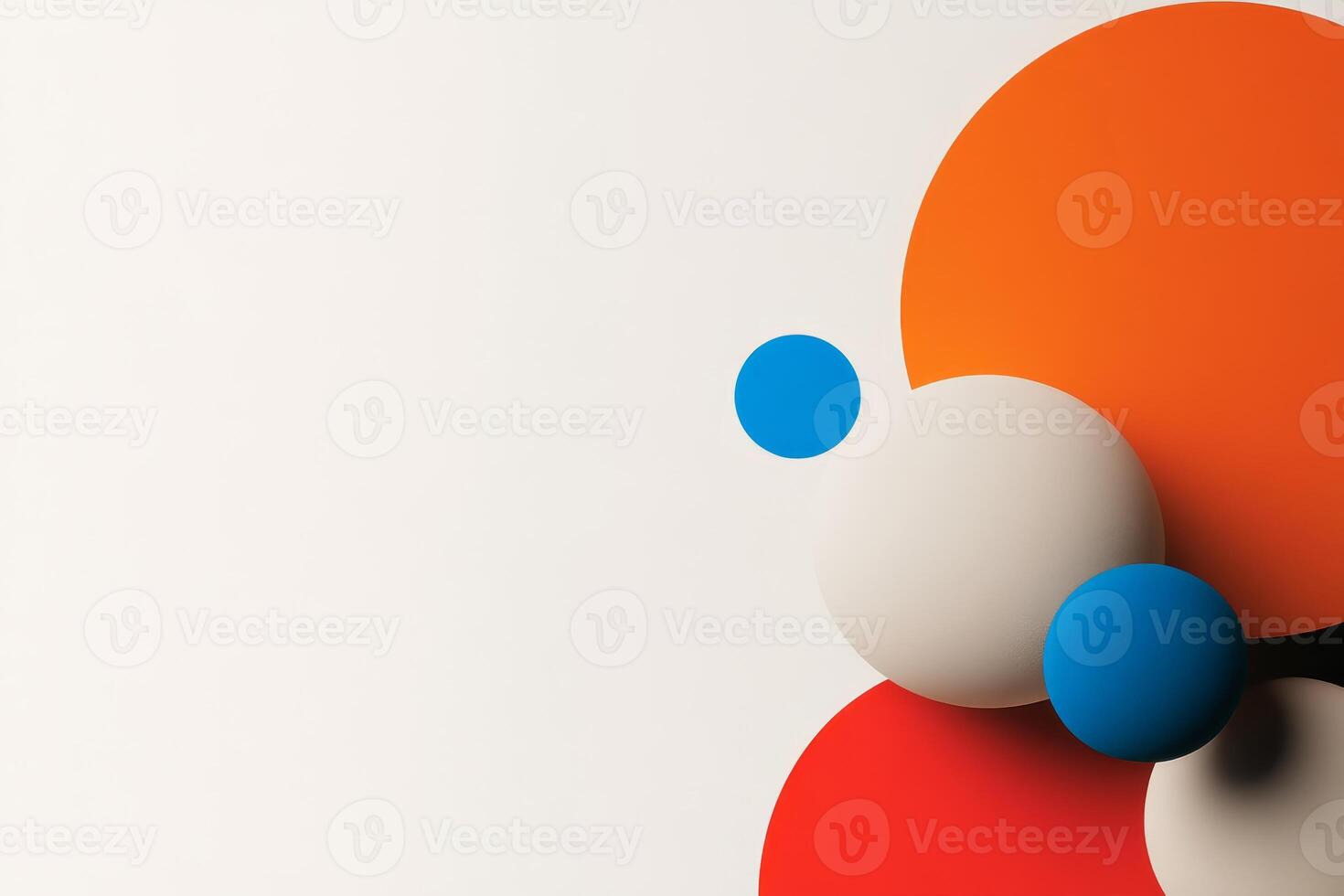 Colorful geometric shapes create a modern abstract composition on a soft background photo