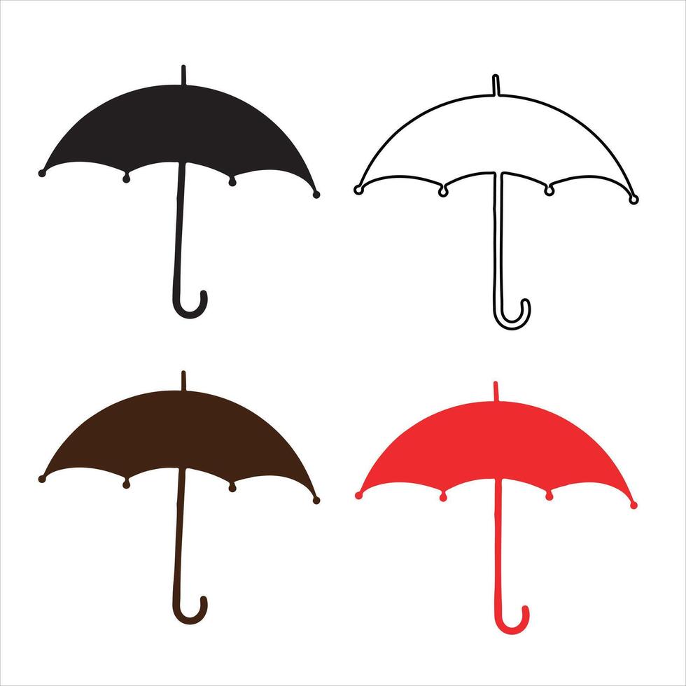 umbrella icon silhouette art design vector