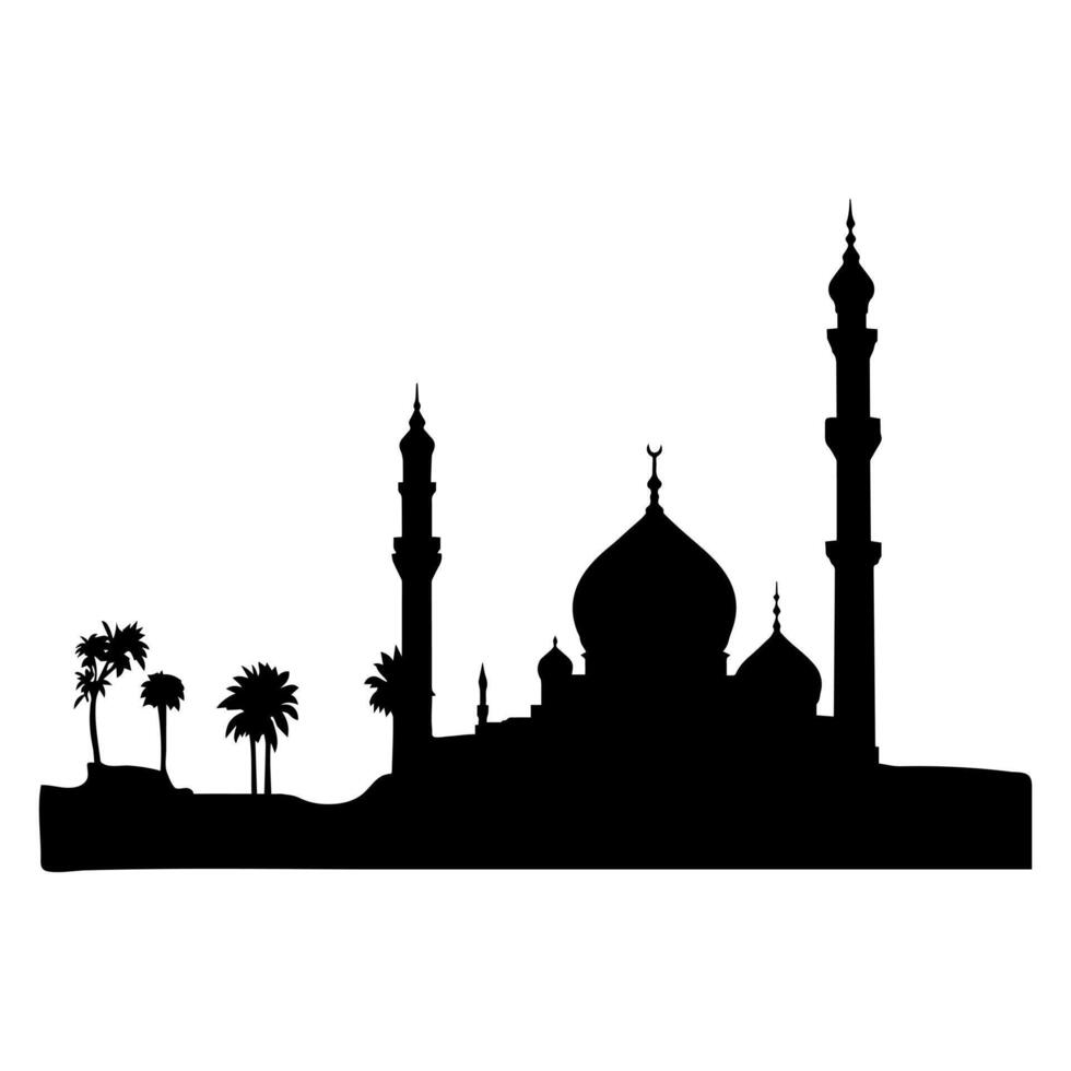 Simple Silhouette of a Mosque silhouette islamic vector