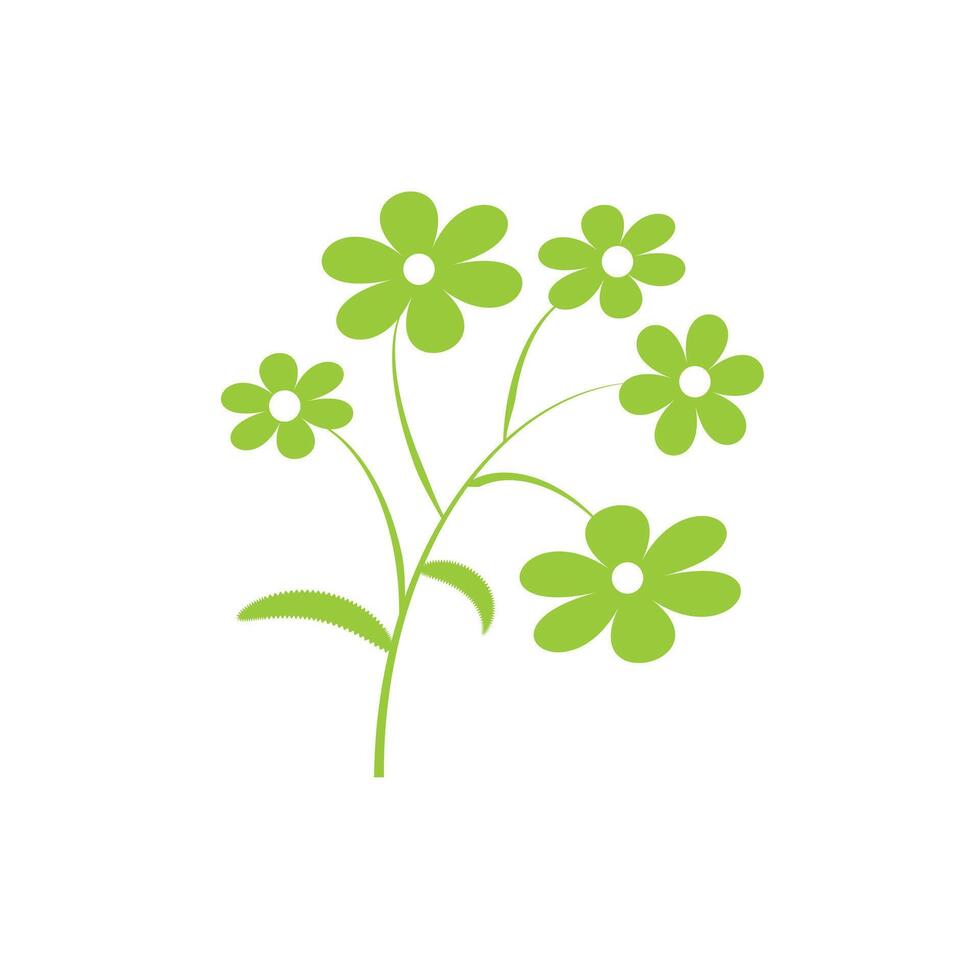 Simple green flower icon. vector