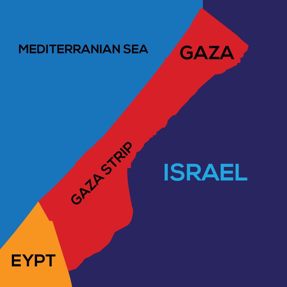 Gaza strip map. vector