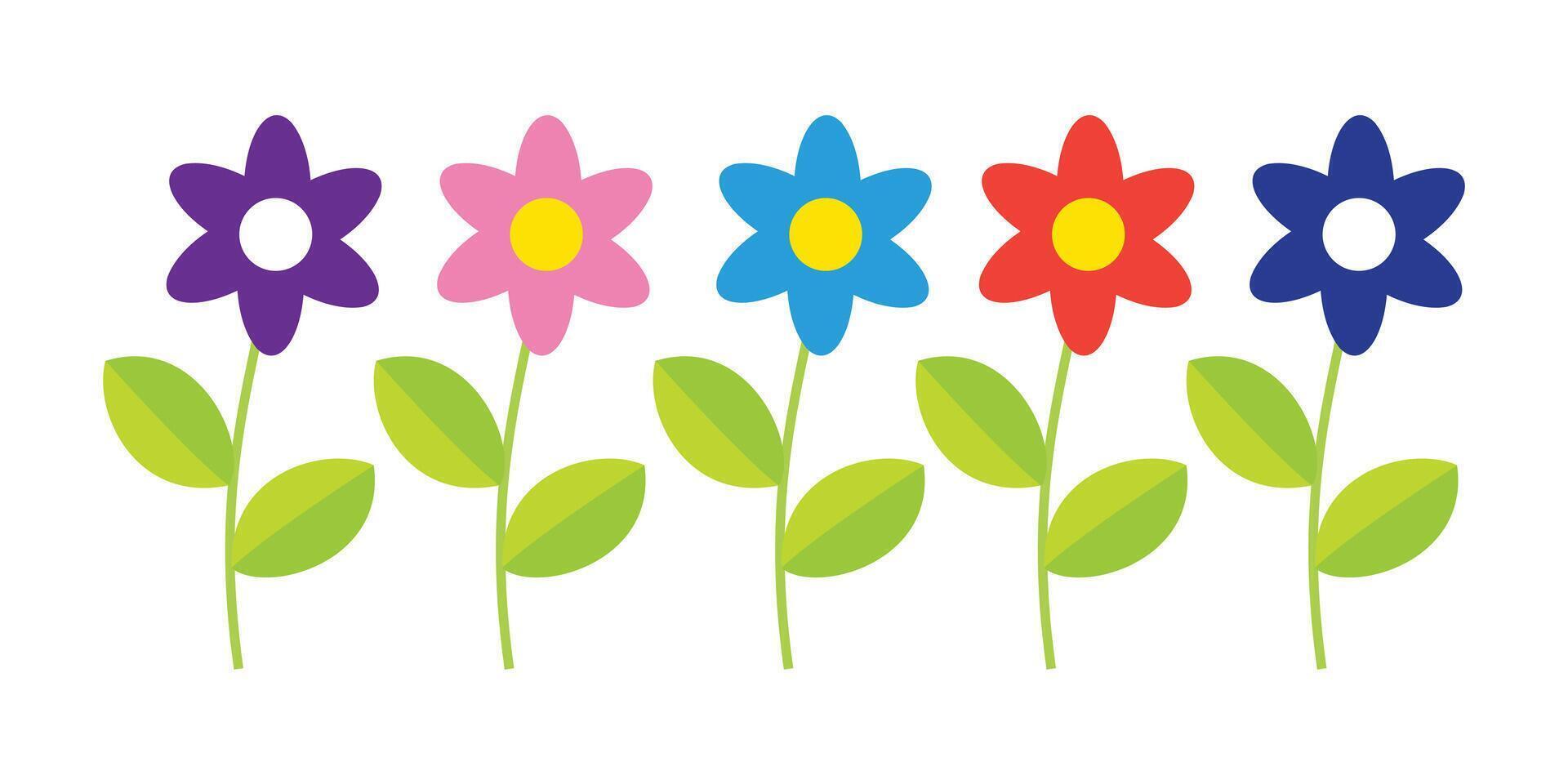 Flower icon set. vector