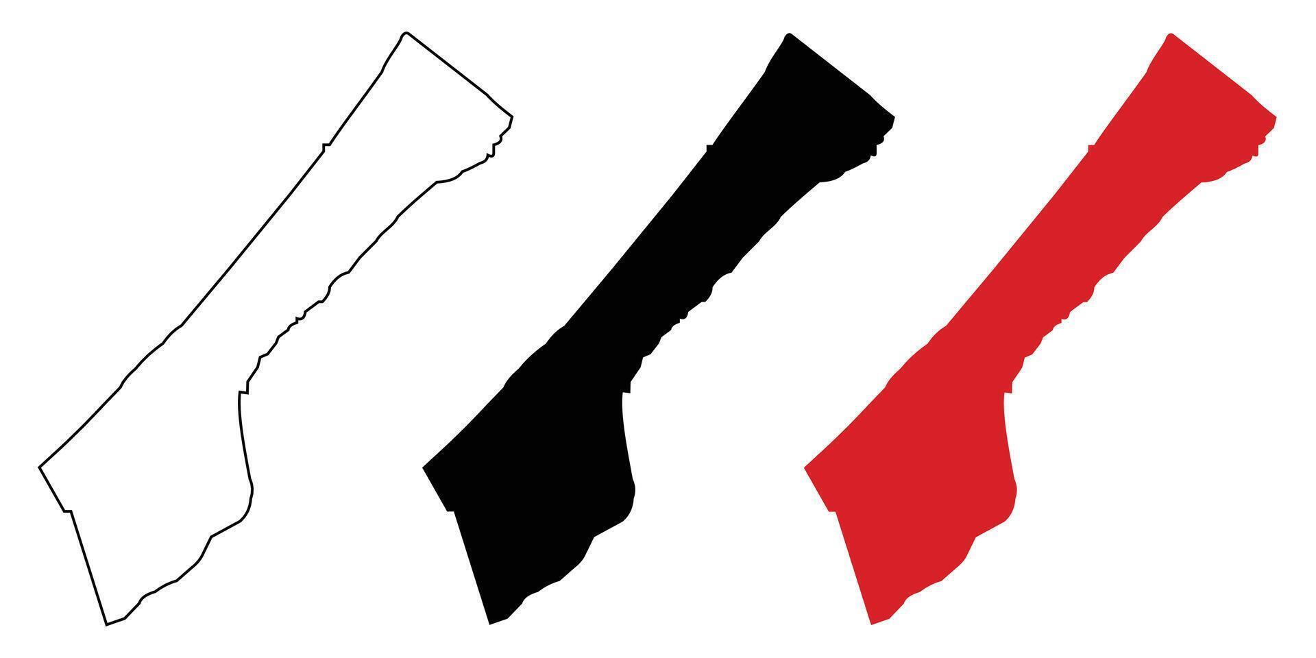 Gaza map. City of Palestinian. vector