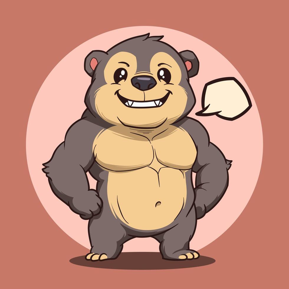 A cartoon bear with a speech bubble vector