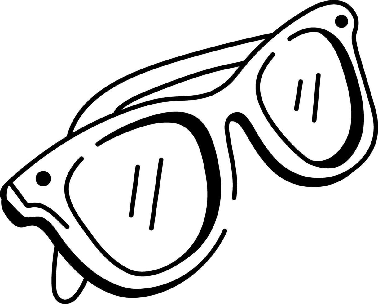 A hand drawn icon of sunglasses vector