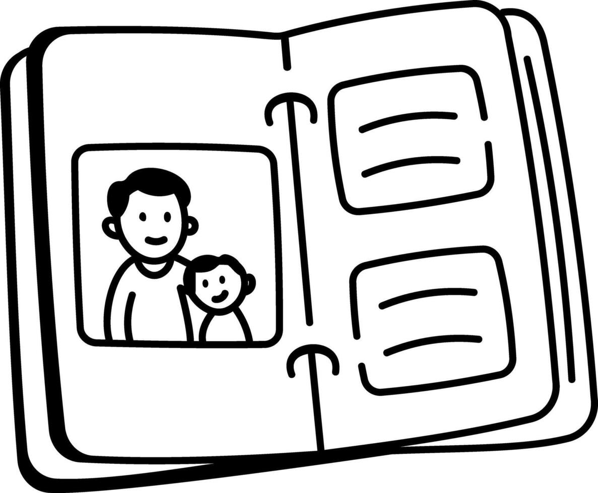 A doodle style icon of photo album vector