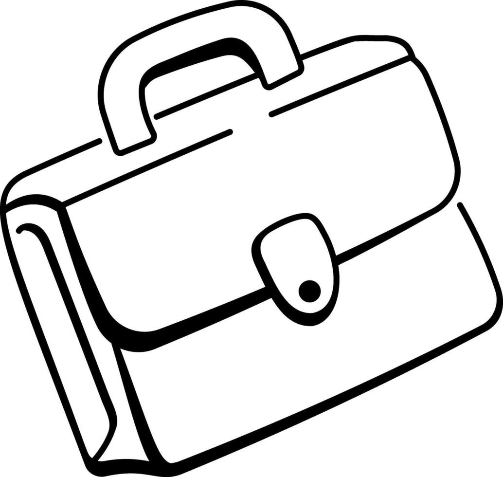Briefcase icon in hand drawn style vector