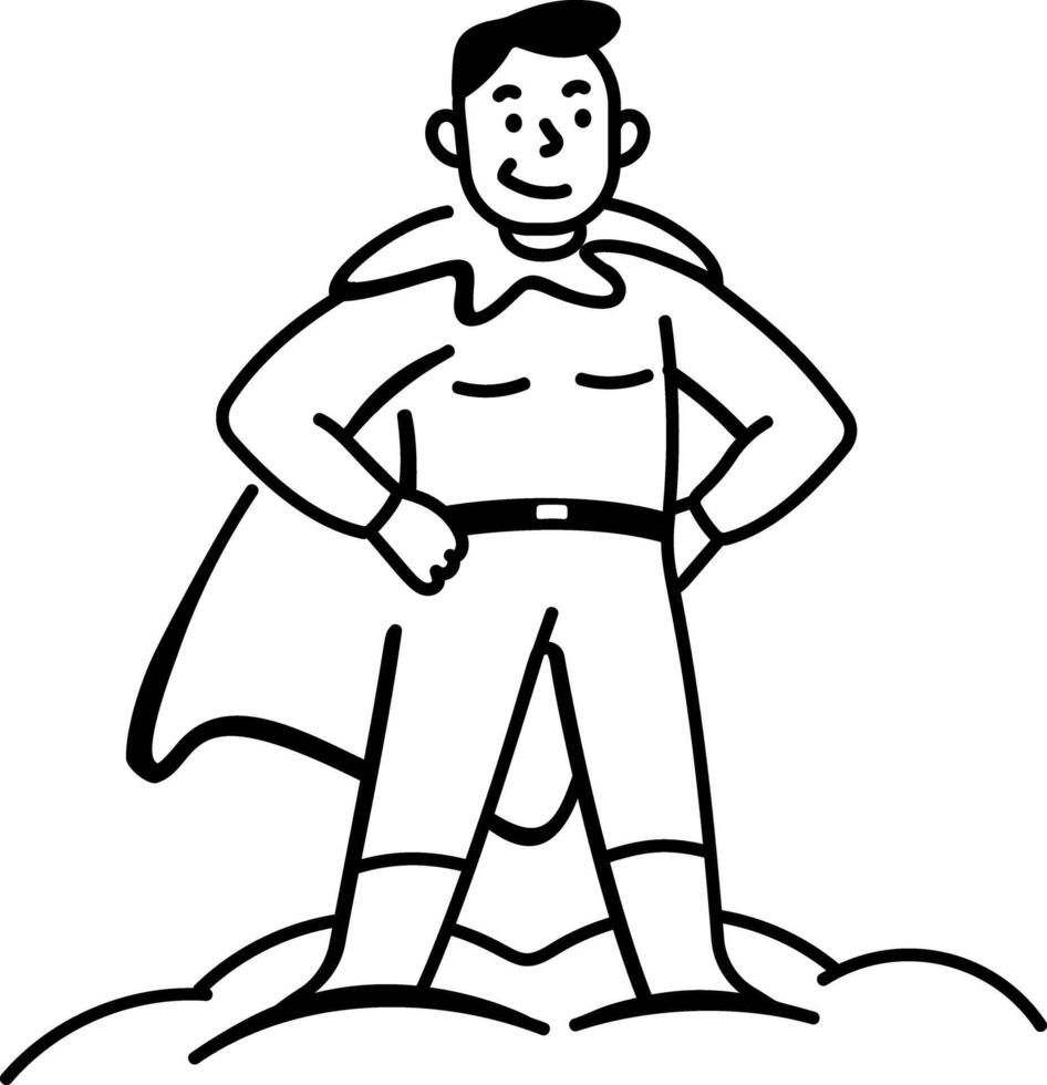 Super dad icon in hand drawn style vector