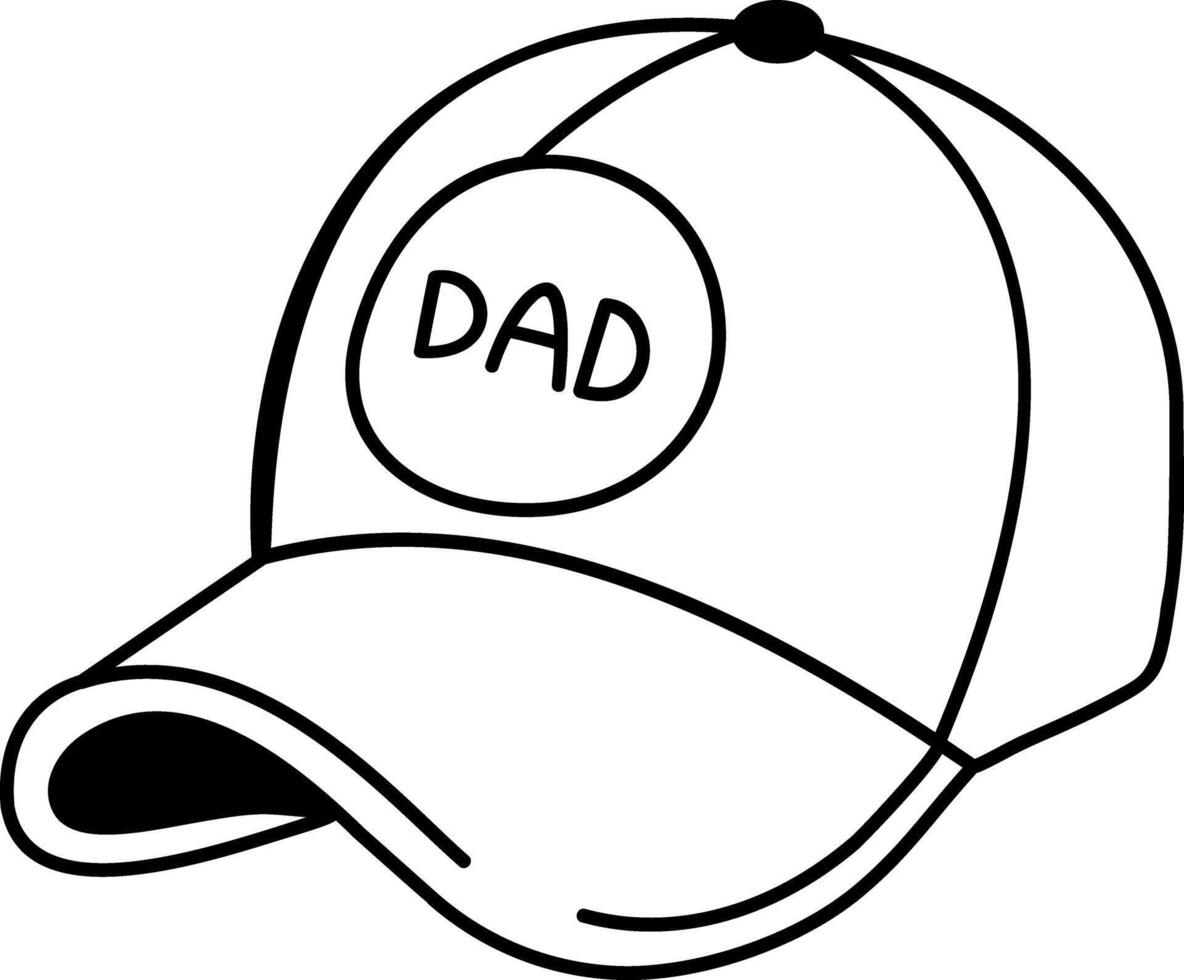 Cap written dad on it, drawing style icon vector