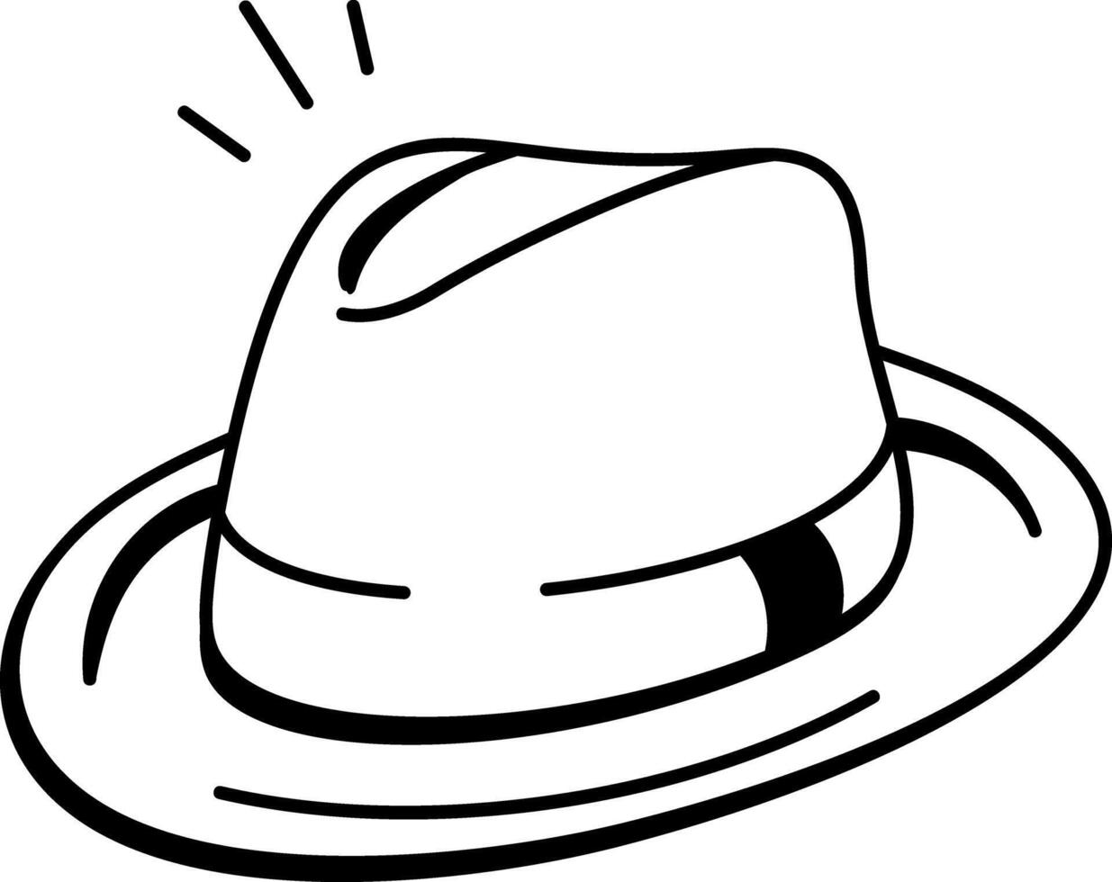 Fedora hat icon in drawing style vector
