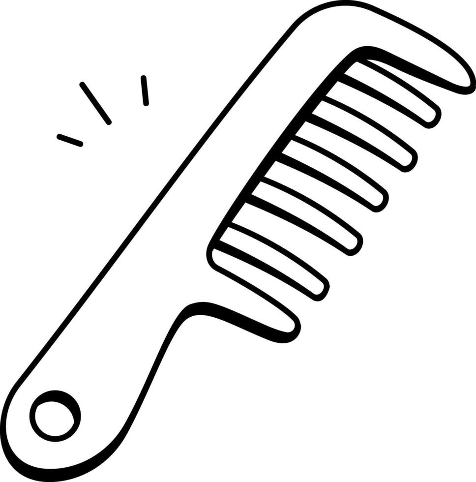 Hair comb icon in doodle style vector