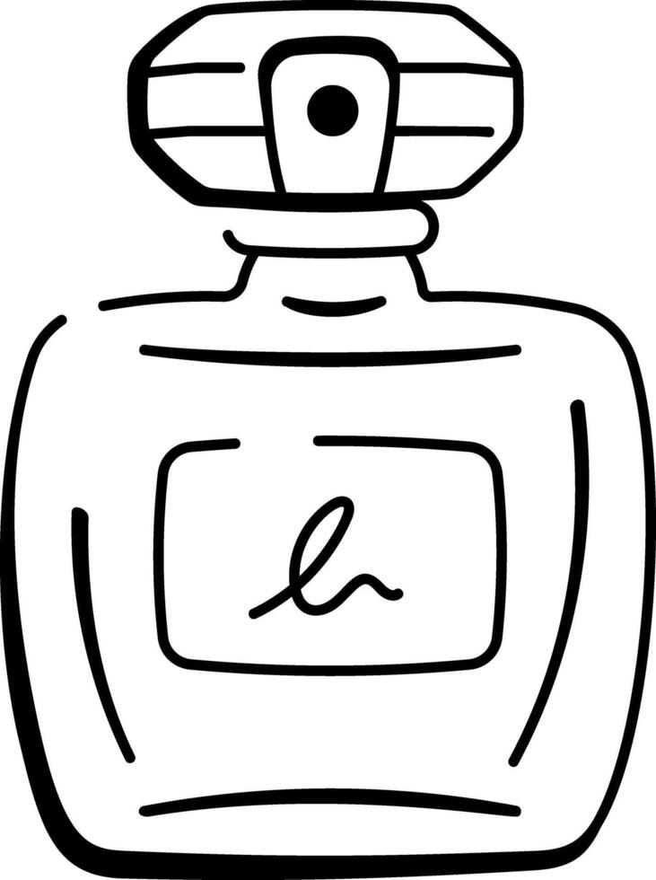 Perfume bottle icon in doodle style vector