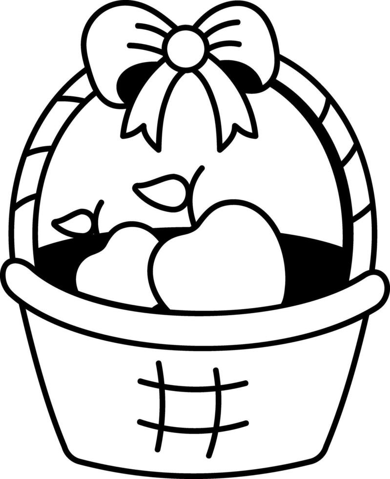 A hand drawn icon of gift basket vector