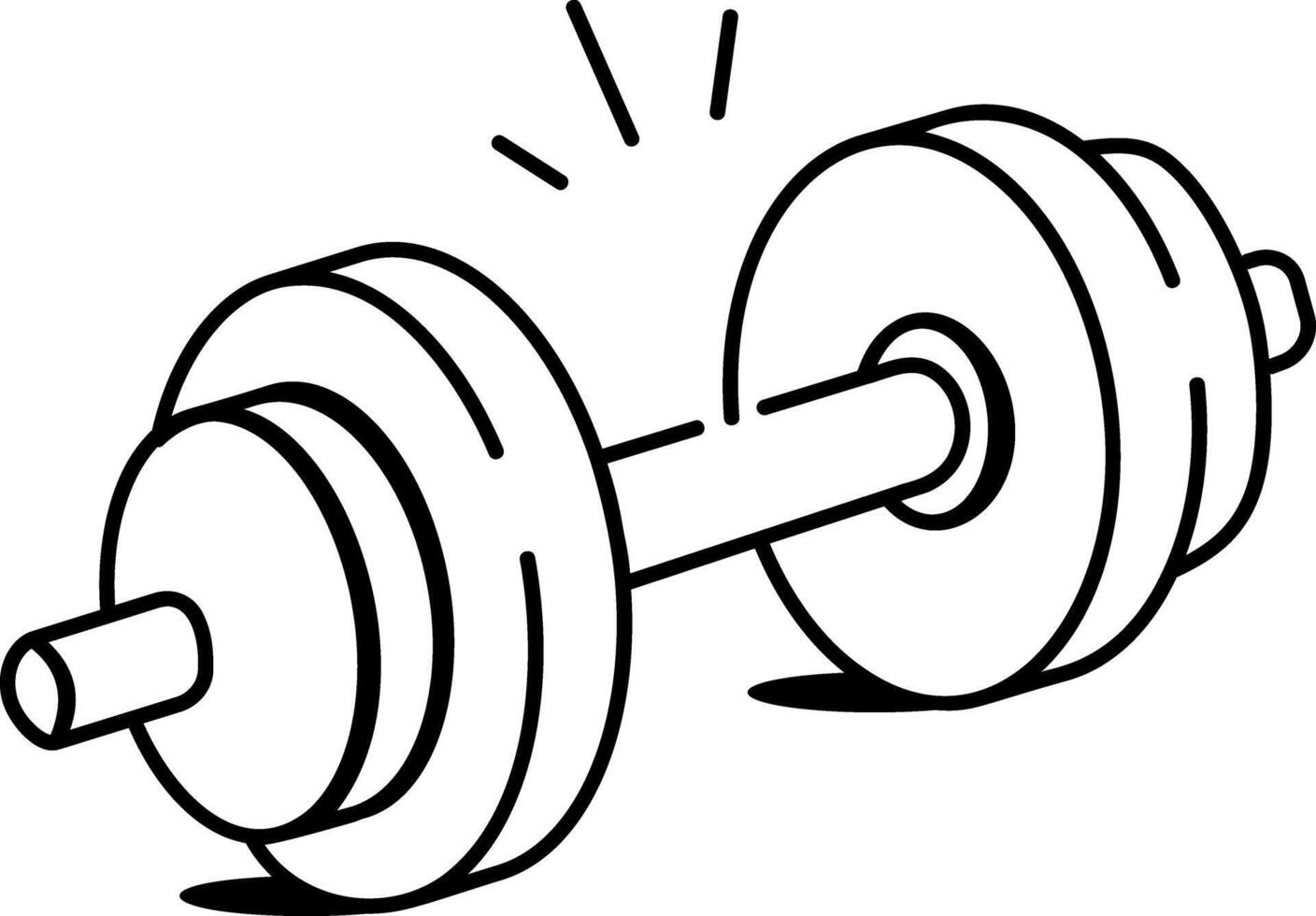 Gym dumbbell icon in doodle style vector