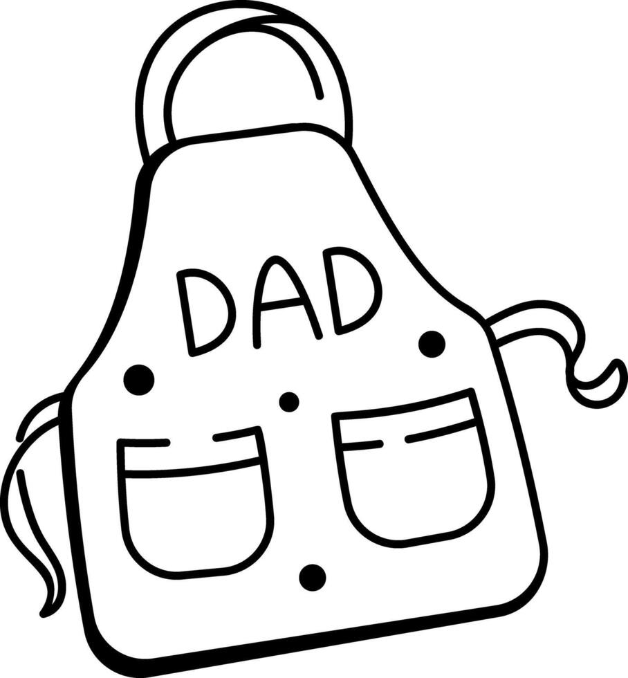 Dad apron icon in hand drawn style vector