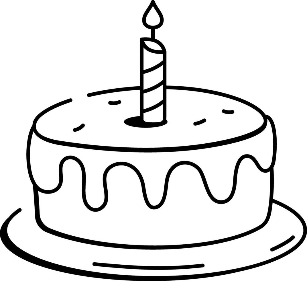 A hand drawn icon of a cake vector
